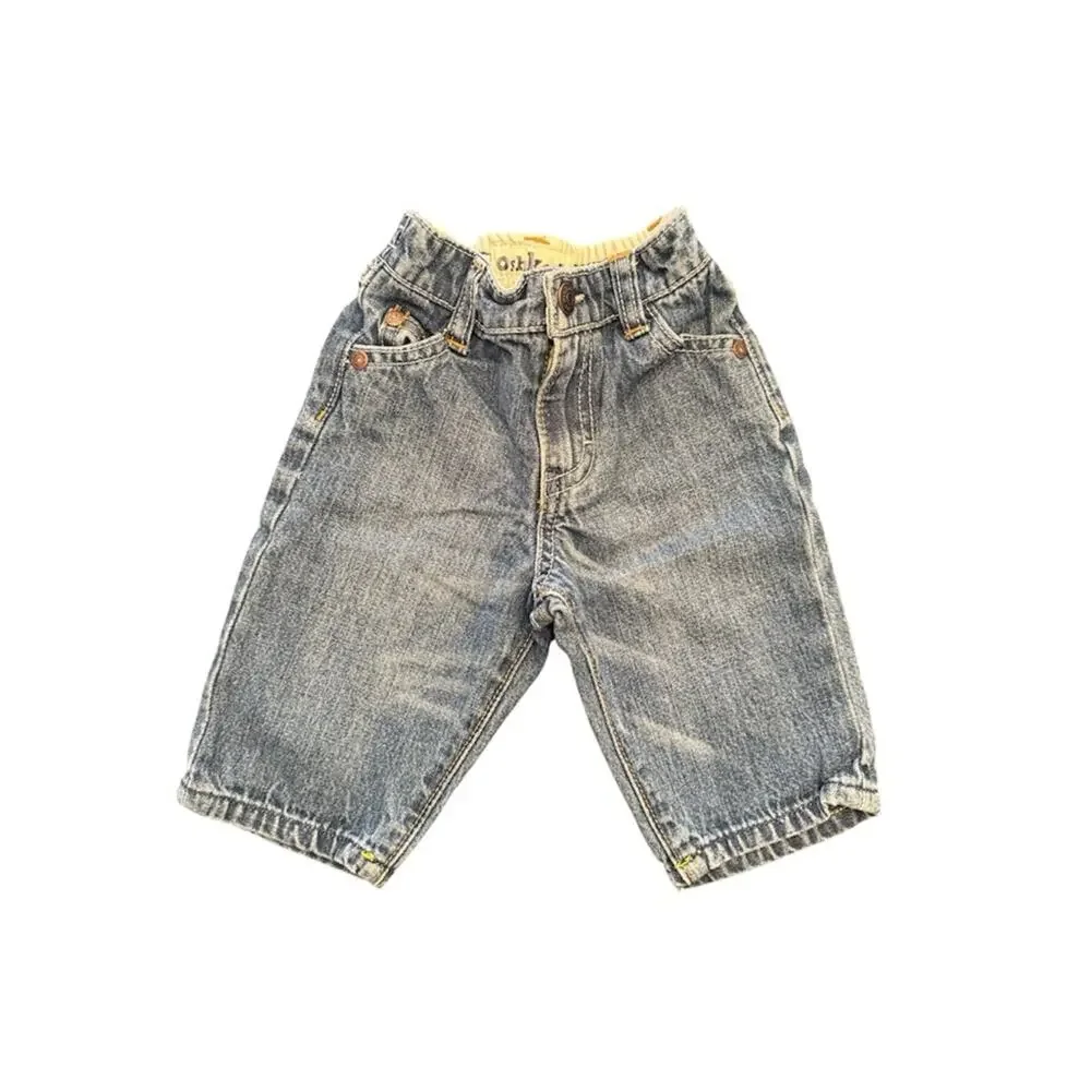 Vintage OshKosh B'gosh Baby Blue Jeans Denim Size 6 Months Elastic Waist